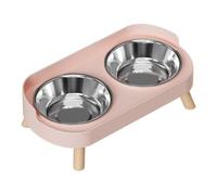 Estación de alimentación elevada para mascotas, a prueba de salpicaduras para perros cómodos, cuenco de alimentación de acero inoxidable de color brillante