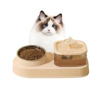 Estación De Alimentación Para Gatos, Comida De Gato Y Cuenco De Agua | Dispensador De Alimentos Para Gatos De Gran Capacidad A Prueba De Fugas,Fuentes Para Mascotas De Separación Seca Y Um