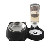 Estación de alimentación para perros, sistemas de botellas de agua a prueba de fugas, plato desmontable, base antideslizante, diseño compacto, antideslizante, juego de cuencos de comida y agua para