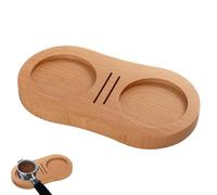 Estación de apisonamiento de café, almohadilla de madera para prensar café | 16,7 x 8,8 cm, soporte para manipulación de café de madera, organizador antideslizante para encimera de cocina