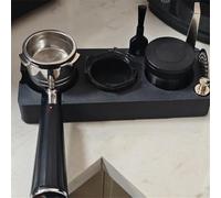 Estación de apisonamiento de espresso con base de soporte de portafiltro de manipulación, compacta de 17 x 9,2 cm para organizador de barra de café Pla para máquinas Es601, Es655, Es701, color negro