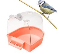 Estación de aseo aviario - Cabina de higiene antisalpicaduras, spa universal para criaturas aladas, piscina de inmersión de | Gancho externo en la vista de la casa mantener el suministro de