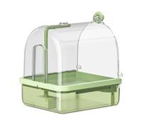 Estación de baño para periquitos: equipo de baño para pájaros de aviario con pie, dos modos de pulverización automática, parque infantil antimasticación | Accesorio de jaula de