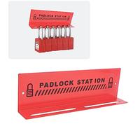 Estación De Bloqueo Y Etiquetado, Estación Loto Para Candados De Seguridad Estación De Candado Con Recordatorio De Alarma Montada En La Pared De Acero Rojo Para Estación