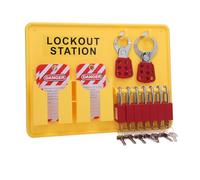 Estación de bloqueo y etiquetado, sin dispositivos Loto, a prueba de deformación montado en la pared Lock Out Tag Out Kit Board, estación de Loto para 7 candados de seguridad