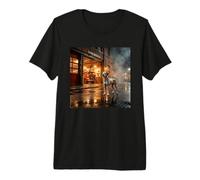 Estación de Bomberos de Dálmata Calle Nocturna Camiseta Premium