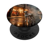 Estación de Bomberos de Dálmata Calle Nocturna PopSockets PopGrip Adhesivo