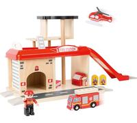 Small Foot Estación de Bomberos, Madera certificada FSC® 100%, Juego de rol y Accesorios, a Partir de 3 años.