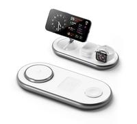 Estación de carga 3 en 1 para dispositivos Apple compatible con iPhone 16, 15, 14, 13, 12 Pro Max Plus, iWatch y Airpods Blanco