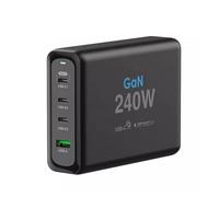 Estacion de Carga, Adaptador de Carga rápido del Viaje Ordenador portátil la estación Paladio 100W 200W PPS65W GaN2 Cargador 4-Port Pared 240W USB C