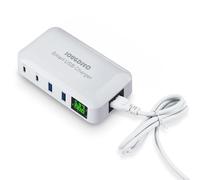 Estación de Carga Base de Carga Multifunción de 4 Puertos, Cargador Súper Rápidocon PD20W QC3.0 Cargador Múltiples para Samrtphone Samsungs Huawei y Tableta