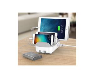 Estación de carga Compulocks 120 vatios 2,4 amperios 10 conectores de salida (USB) Asia, Oriente Medio, Europa