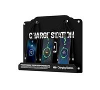 Estación de carga de 8 puertos montada en la pared con cables Fast Charigng - Base de carga multidispositivo para oficina, hotel y espacios públicos | Compatible con iPhone, iPad, smartphone, tabletas
