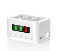 Estación de Carga de batería de Anillo de 3 Ranuras, Cargador de batería, Funda de Carga, con Pantalla LED, Entrada Tipo C, Compatible con Timbre Ring Doorbell 2/3/4/3 Plus/cámara de Foco/cámara de