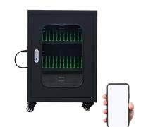 Estación de carga de teléfono celular recargable por USB, 30 ranuras, gabinete de carga móvil para escuela, iglesia, aeropuerto, dispositivos 2060, solución de carga negra