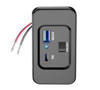 Estación de carga de vehículos USB 18W USB C PD20W puerto de carga rápida para 12-24 V coche, barco, camión, compatible con tipo C
