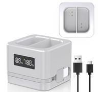 Estación de Carga Doble para Anillo, Cargador de batería con Pantalla LED Digital, Compatible con Ring Video Doorbell 2/3/4/3 Plus/Spotlight CAM, USB Tipo C, Varias Opciones de Carga