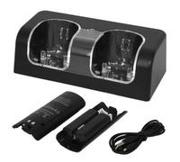 Estación de carga doble para mandos de Wii, recargables y respetuosas con el medio ambiente, portátiles y prácticas.