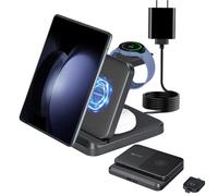 Estación de carga inalámbrica 3 en 1 compatible con Samsung Galaxy Z Fold7/6/5/4/3/2, Z Flip, Watch, Buds, S y Note