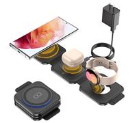 Estación de carga inalámbrica de bolsillo earteana para dispositivos Samsung Android, cargador de viaje plegable para Samsung S24 S23 Ultra Z Flip Fold 6/5, cargador de reloj inalámbrico para