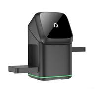 Estación de carga inalámbrica magnética 3 en 1 Soporte de cargador de 15 W con rotación automática de 180 grados compatible con auriculares de reloj iPhone para uso en la oficina en casa Reino Unido