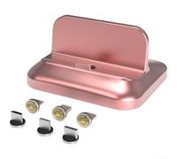 Estación de carga inalámbrica, magnética de 3 pulgadas para QC3.0, soporte de carga rápida compatible con auriculares de reloj iPhone simultáneamente multidispositivo (oro rosa)