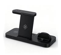 Estación de carga inalámbrica multifuncional plegable 6 en 1 compatible con iPhone/Huawei/teléfono/reloj/audífonos, carga inalámbrica conveniente para almacenamiento y transporte (negro, para Apple)