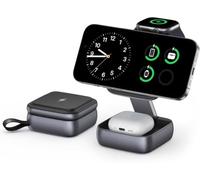 Estación de carga inalámbrica plegable 3 en 1, base de carga rápida magnética para AirPods Pro 17/16/15/14/13, Ultra/10/9, AirPods Pro - Soporte de viaje multidispositivo