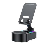 Estación de carga inalámbrica, soporte plegable para teléfono, base de altavoz de luz de 4.92 x 3.54 x 2.2 pulgadas, base de energía de múltiples funciones, diseño compacto elegante para mujeres