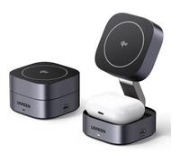 Estación de Carga Inalámbrica Ugreen 2 en 1 MagSafe Qi2 15W Plegable Gris