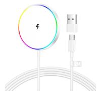 Estación de carga inductiva inalámbrica de 15 W, cargador rápido para Mag-safe, estación de carga para iPhone, cable de carga rápida de 2 m con adaptador USB C para iPhone 16/15/14/13/12/11/Airpods