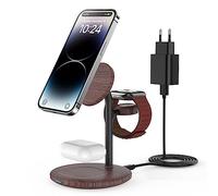 Estación de Carga Magsafe 3 en 1 Inalámbrica Compatible con iPhone 15 14, iWatch Ultra 2/1, AirPods