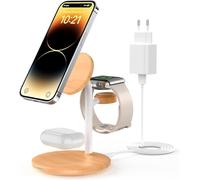 Estación de Carga Magsafe, estación de Carga 3 en 1 Apple Watch y iPhone con mag Safe, estación de Carga inductiva Compatible con iPhone iPhone 15 14 13, AirPods 3/2/Pro