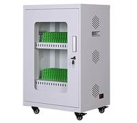 Estación de carga móvil con 40 ranuras, casillero de teléfono celular y carrito de carga para oficina, aula y salas de conferencias, color blanco, ideal para uso en grupo y eventos