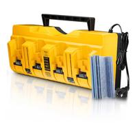 Estación de carga multibatería DCB104, cargador rápido de 4 puertos, compatible con DeWalt 12 V/20 V MAX, 60 V MAX Flex baterías de iones de litio (DCB120, DCB203, DCB205, DCB206, DCB609) y