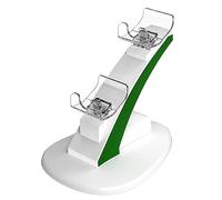 Estación de carga para dos mandos, soporte de carga rápida para 2 mandos de juego, estación de carga compacta con indicador LED, accesorio para una estación de juego organizada, compatible con va