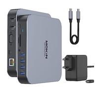 Estación de carga para MacBook Air/Pro, MOKiN 13 en 1 USB C 65 W fuente de alimentación para MacBook Docking Station USB C Dock con pantalla dual HDMI 4K, VGA, Gigabit Ethernet, 4 x USB 3.0, 100 W PD,