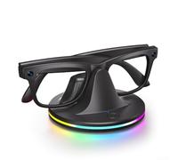 Estación de carga para Meta-RayBan Smart Glasses, carga rápida en 2 horas, estación de carga RGB USB-C con adaptador, cargador de repuesto para Ray-Ban (negro)