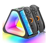 Estación de Carga para Nintendo Switch 2: Estación de Carga magnética Joy con para Switch 2 con 7 Modos de luz, Cargador de mandos Accesorio de estación de Carga Joy con para Accesorios