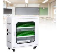 Estación de carga para smartphone de acero con puerta de vidrio templado, gabinete de carga de teléfono inteligente para oficina o biblioteca, 20 ranuras, 40 dispositivos, solución de almacenamiento