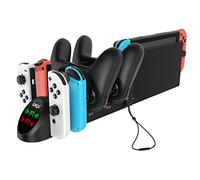 Estación de Carga para Switch/OLED Modelo Joy con y para Controladores Switch Pro, Base de Carga con Enchufe USB 2.0 y Puertos, Solo para Controlador SwitchPro