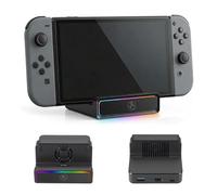 Estación de carga portátil para Switch 2/Switch, Mini Dock con 4K @ 60Hz HDMI, 100 W PD, refrigeración activa de alta velocidad (funcionamiento continuo) y RGB, estación de repuesto para modo TV y