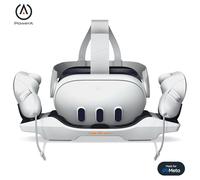 Estación de carga PowerA para Meta Quest 3 / 3S, Con licencia oficial de Meta, cargador de casco VR, cargador de mando, baterías recargables de mando, 30 horas por carga, alimentación USB-C