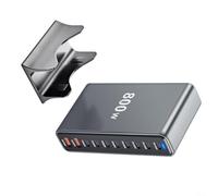 Estación de carga rápida de 800 W para tecnología GAN, 10 puertos USB-C USB-A, adaptador PD3.1 salida hasta 140 W para ordenador portátil, smartphone, tableta, compatible con iPhone para Samsung para