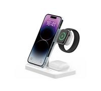 Estación de carga rápida inalámbrica Qi plegable 3 en 1 de Apple para Apple Watch Series 8-2 Ultra SE, iPhone 14-11 Pro Max y AirPods