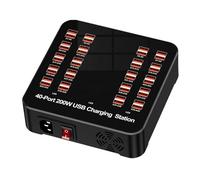 Estación de carga rápida USB - Conector de cargador USB múltiple, enchufe portátil para smartphone, tableta, ordenador, coche, viajes en casa