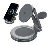 Estación de carga telefónica, cargador inalámbrico, muelle de carga, TRATAMIENTO MAGNÉTICO FAST FACT 360 grados Diseño de teléfono celular Rotación para consola de juegos, accesorios de baga