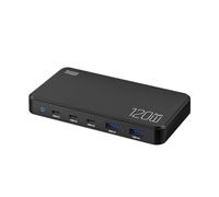 Estación De Carga USB C 120W, Concentrador con Cargador GAN 5 Puertos For Múltiples Dispositivos For Ordenador Portátil(Black)