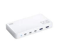 Estación De Carga USB C 120W, Concentrador con Cargador GAN 5 Puertos For Múltiples Dispositivos For Ordenador Portátil(White)