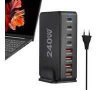 Estación de Carga USB C de Escritorio,Estación de Carga súper rápida PD Qc de 8 Puertos - Adaptador de súper rápido del Ordenador portátil del Control de Calidad Paladio para Cargar